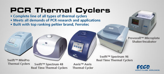 Esco offers a choice of Conventional Thermal Cycler and Real Time Thermal Cycler models